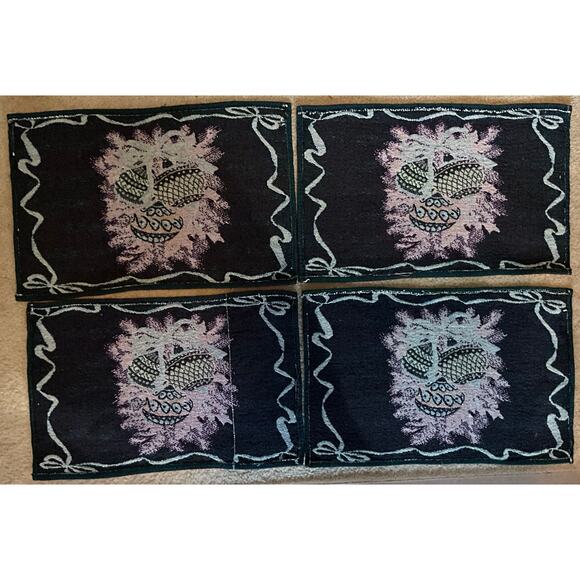 Set of 8 Tapestry Christmas Holiday Heavy Woven Placemats 18 X 12 Ornaments - Picture 5 of 7